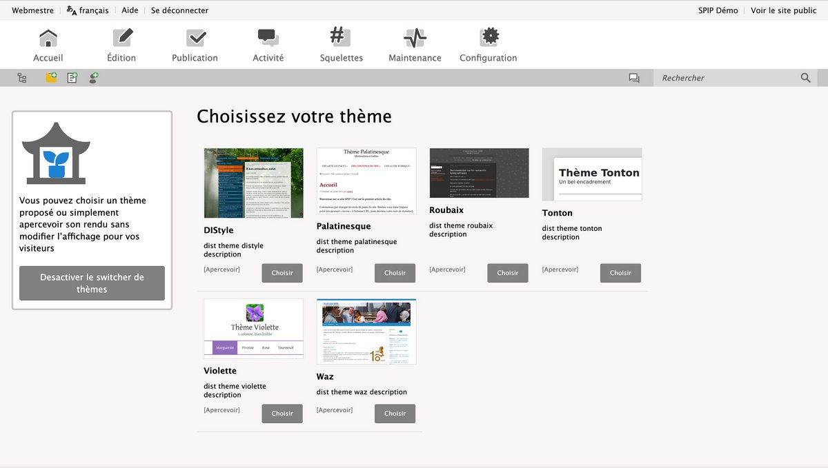 Personnalisez l'apparence de votre site grâce aux thèmes © SPIP