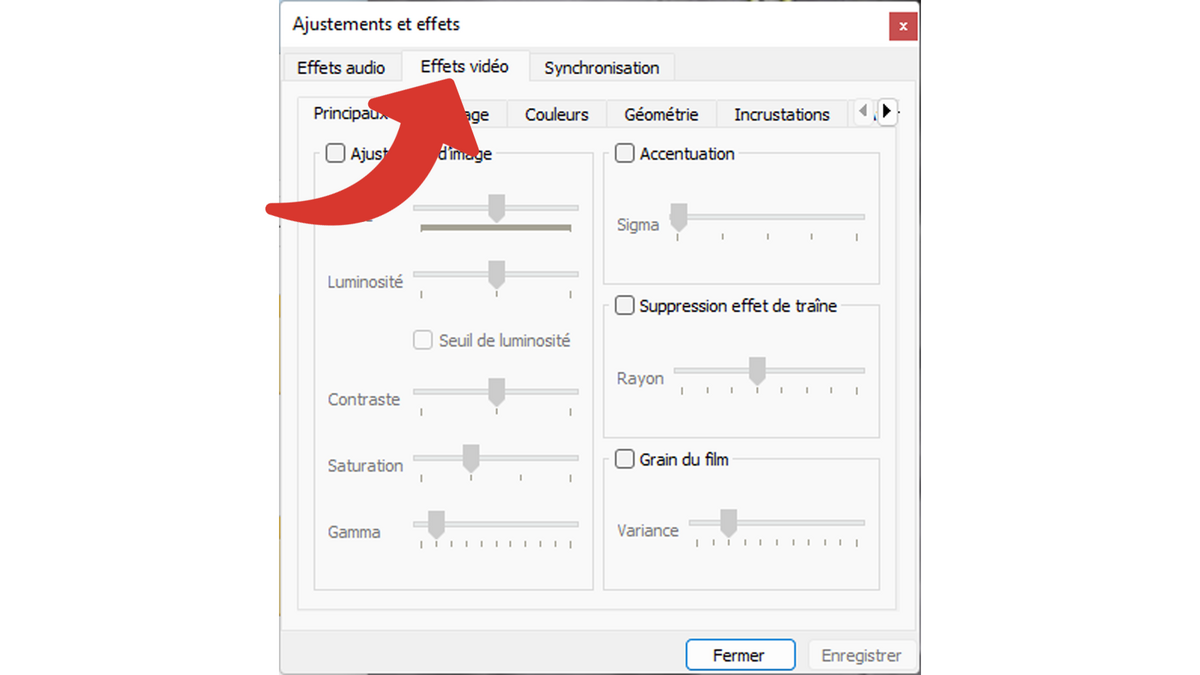 Aller dans le menu Effets vidéo © Clubic