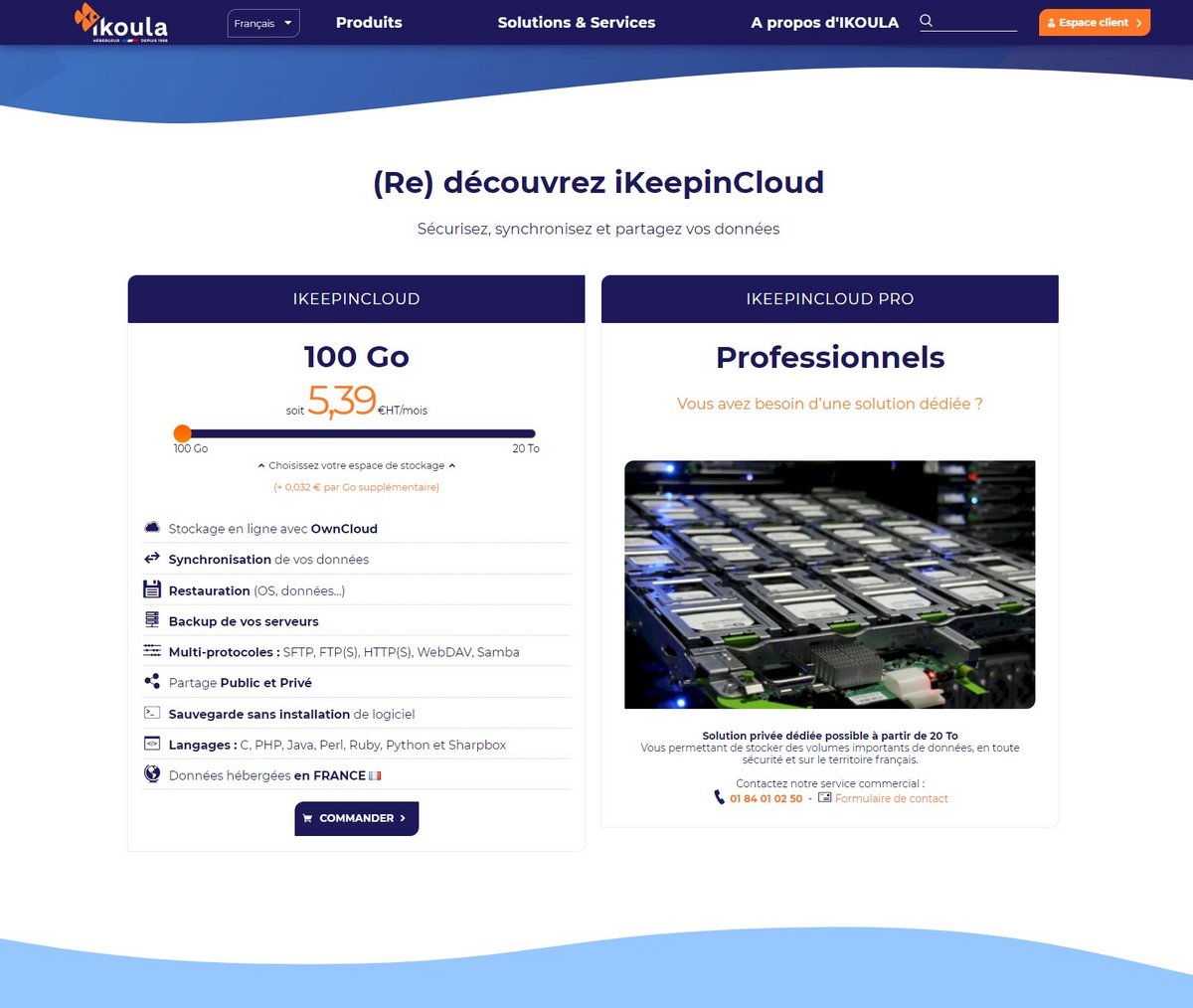 Tarifs et forfaits du stockage en ligne iKeepinCloud