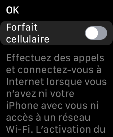 Apple Watch Forfait cellulaire