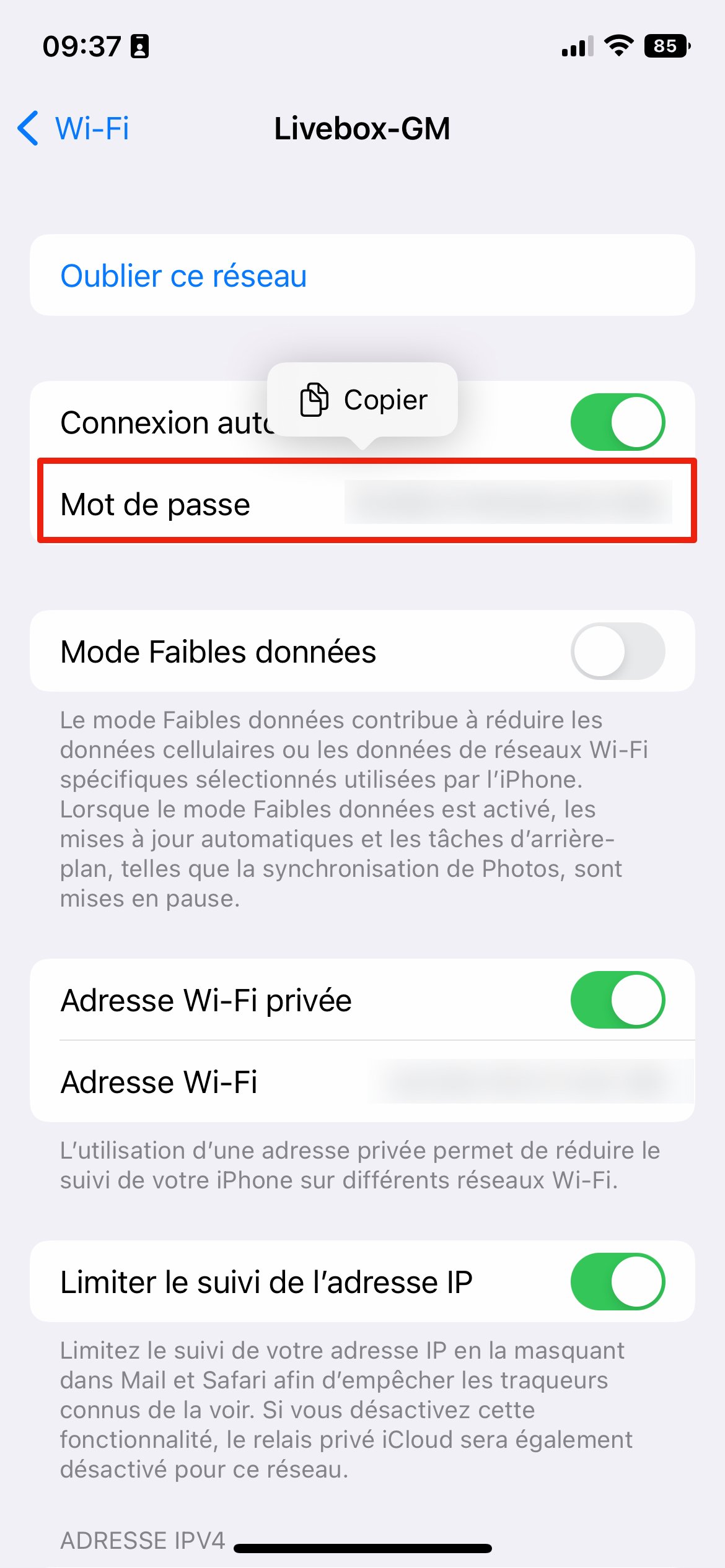 iOS 16 Mot de passe Wi-Fi