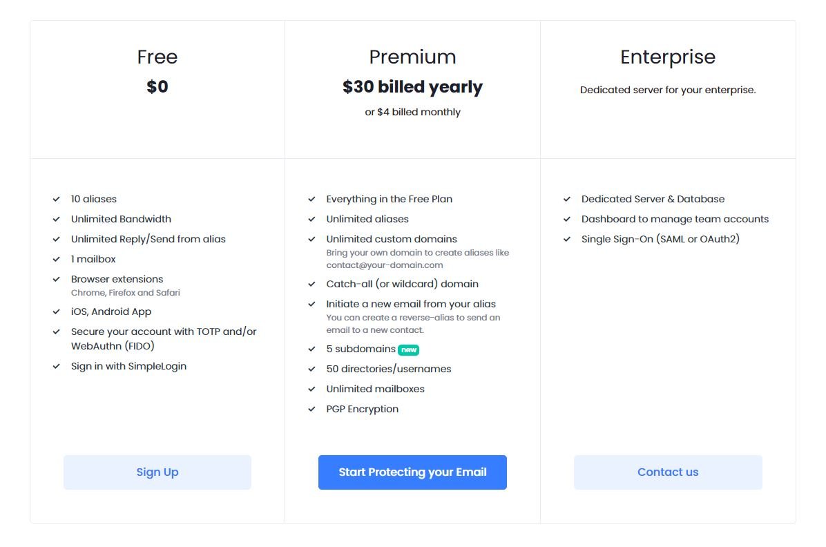 Proton / SimpleLogin