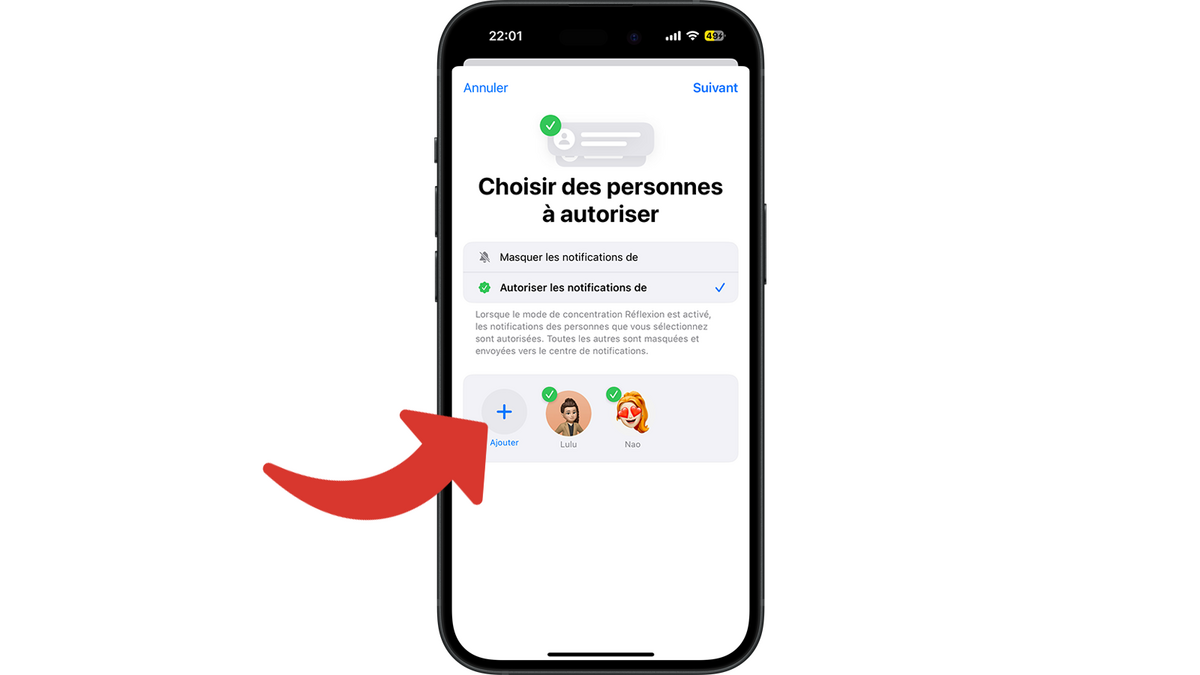 Ajouter d'autres personnes à la liste © Clubic
