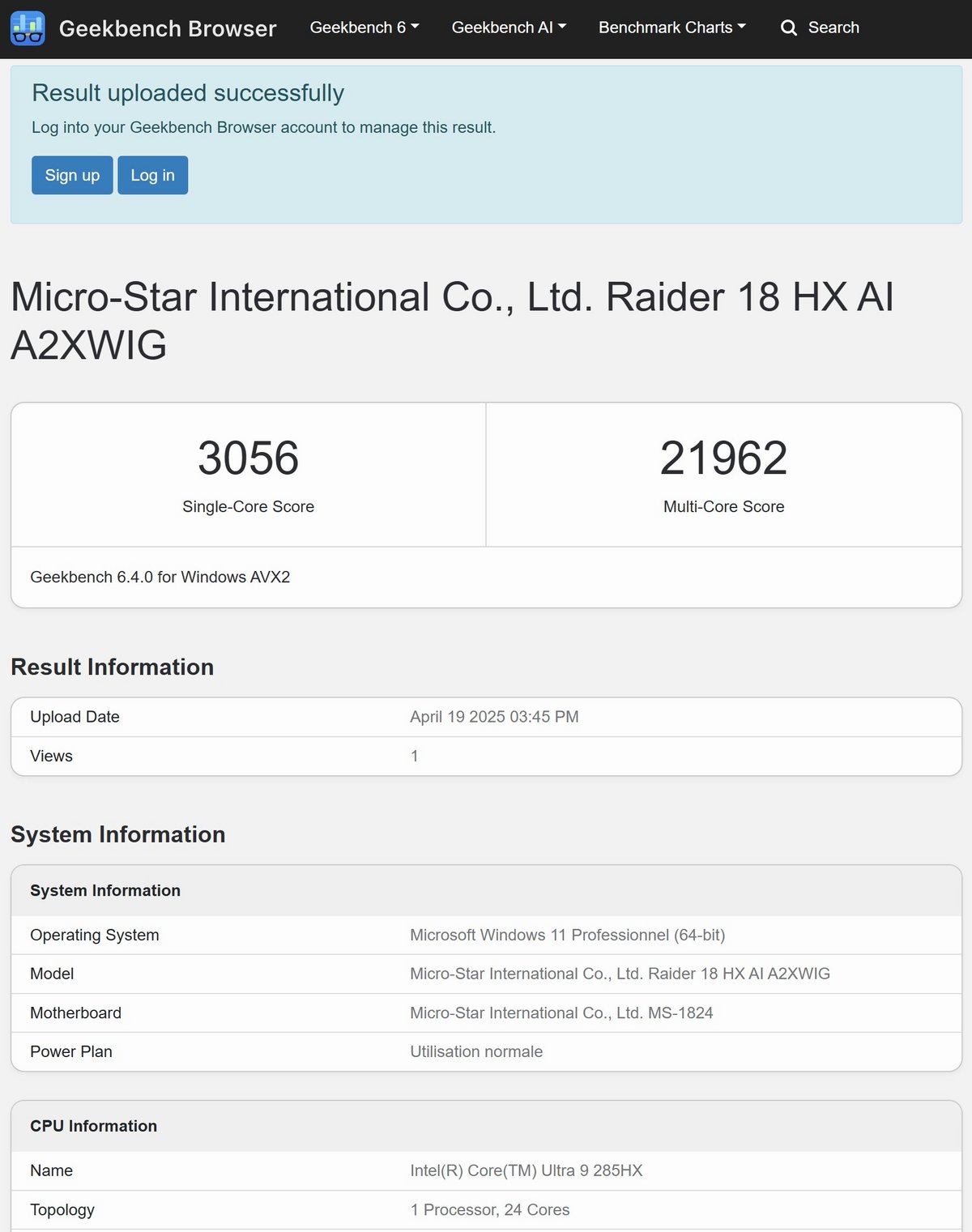 MSI Raider 18 HX AI