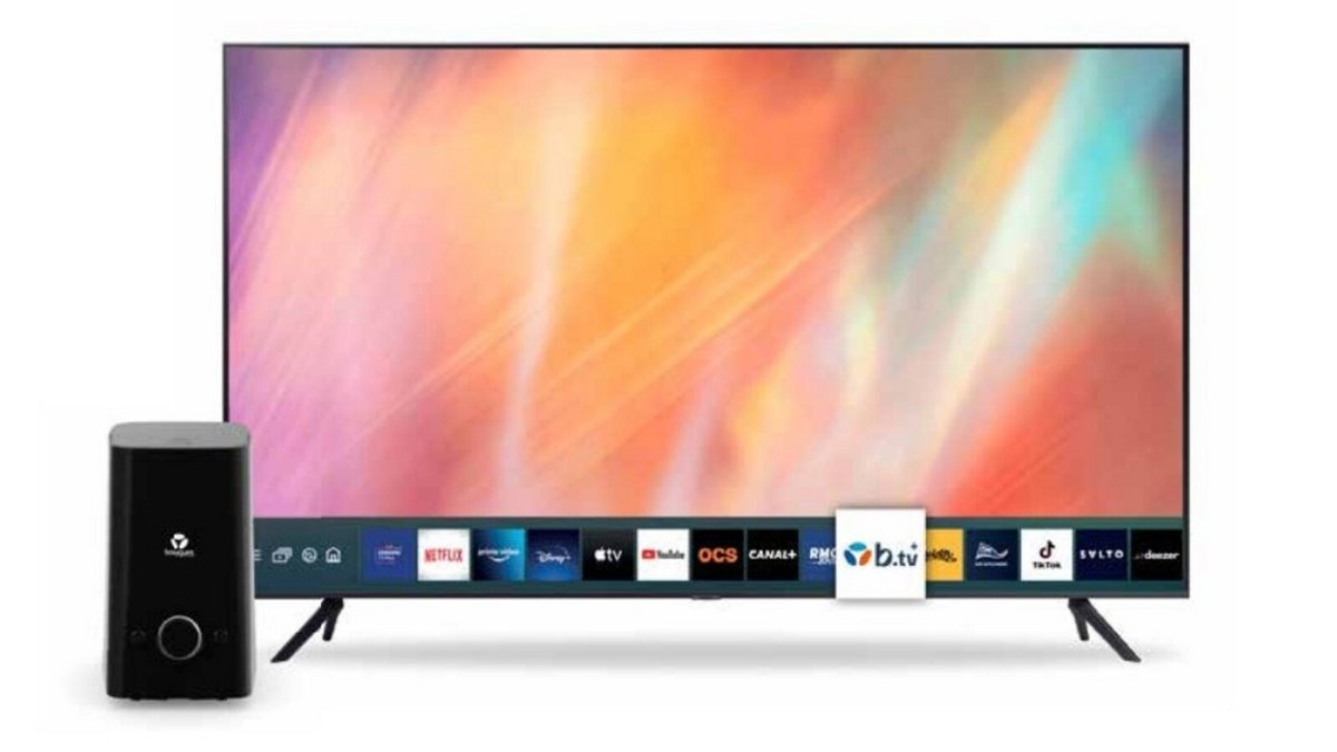 Le modem WiFi 6 et la Smart TV Samsung (© Bouygues Telecom)