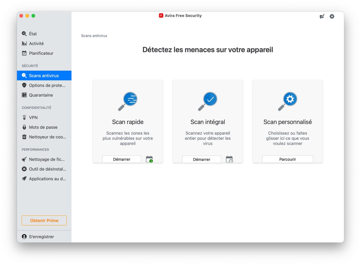 Avira Prime - Scan antivirus