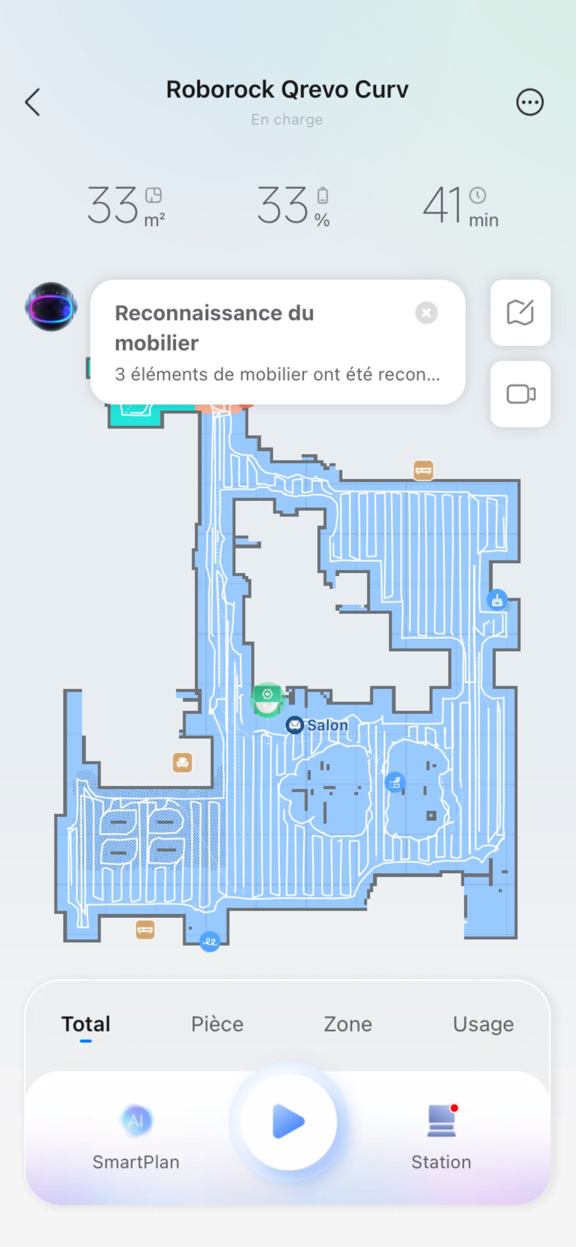 L'application Roborock dispose de nombreuses options
