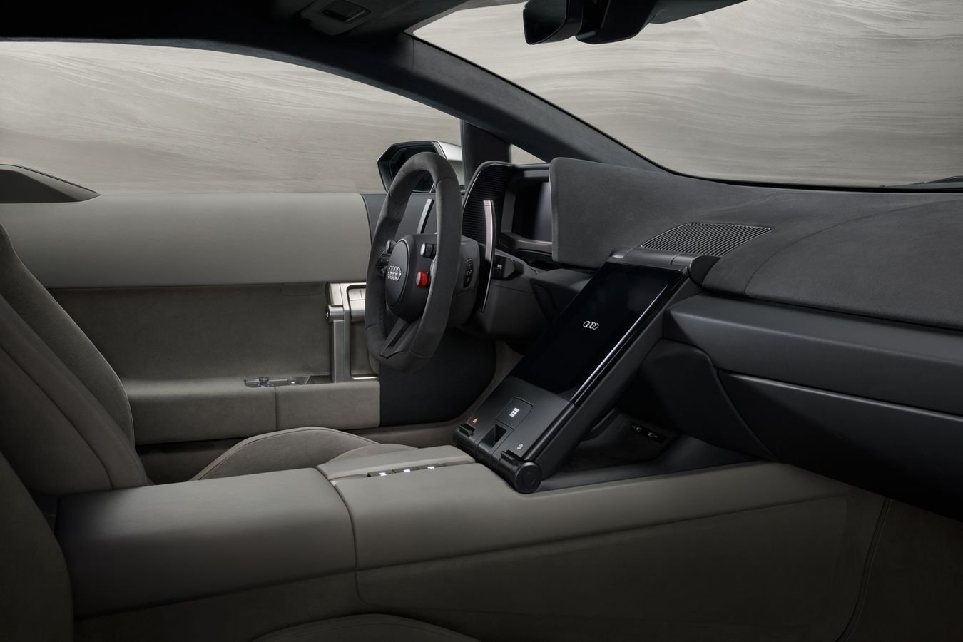 Un intérieur très (trop ?) épuré pour l'Audi Nuvolari. ©Audi