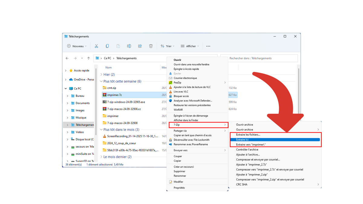 Décompresser un fichier avec 7-Zip et un clic droit © Clubic