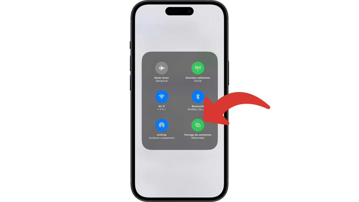 Activer et désactiver le partage de connexion depuis le Centre de contrôle de votre iPhone © Clubic