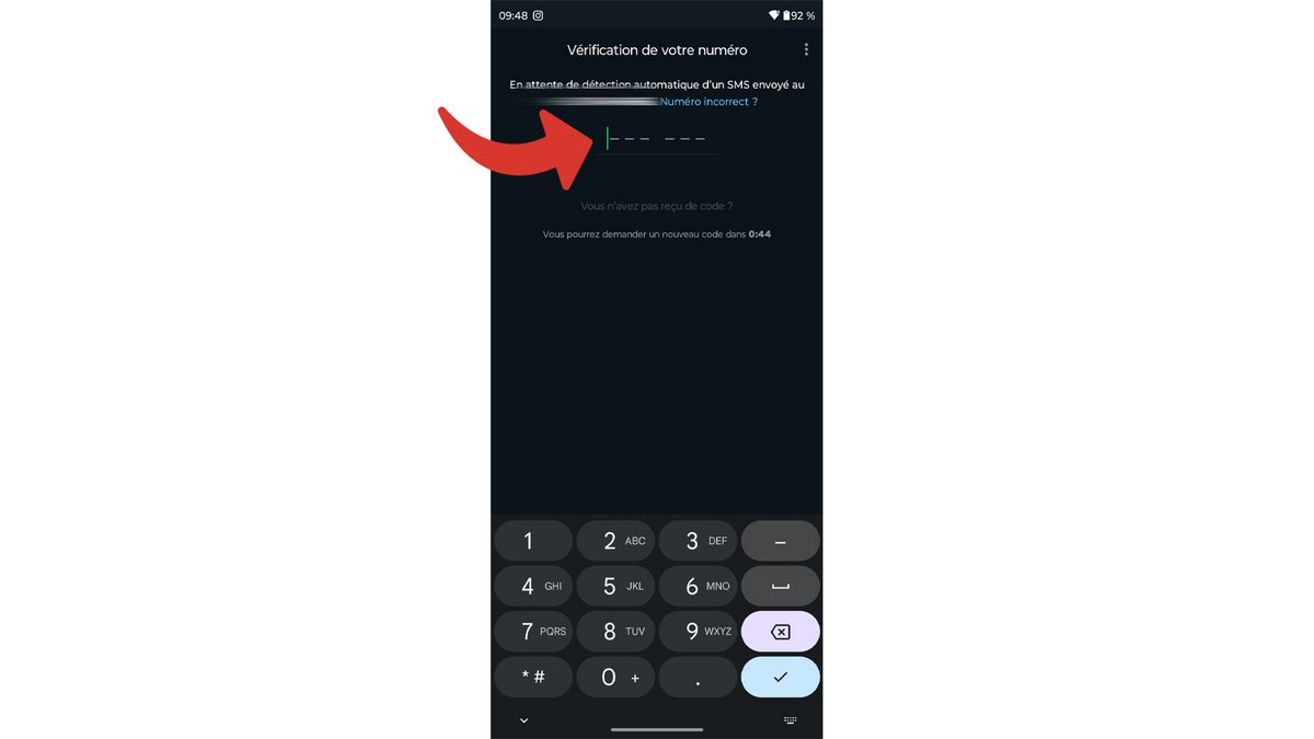 Entrez le code de sécurité reçu par SMS © Axel Reghis pour Clubic