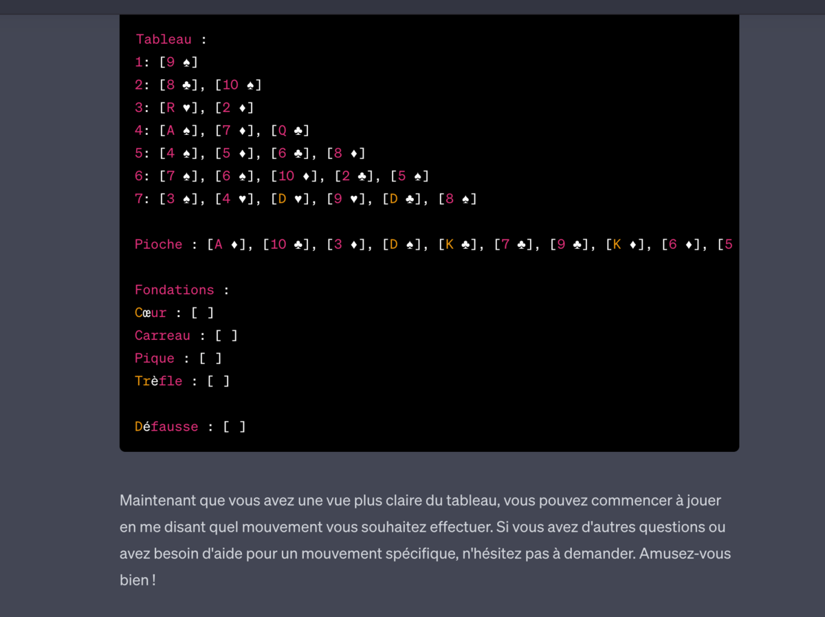 chatgpt jeu solitaire