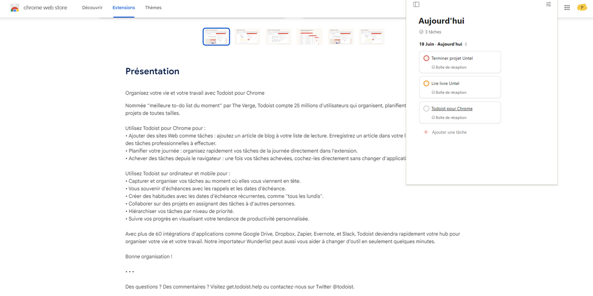 Une gestion de tâches simple et efficace © Todoist