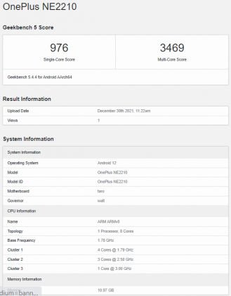 OnePlus 10 pro benchmark