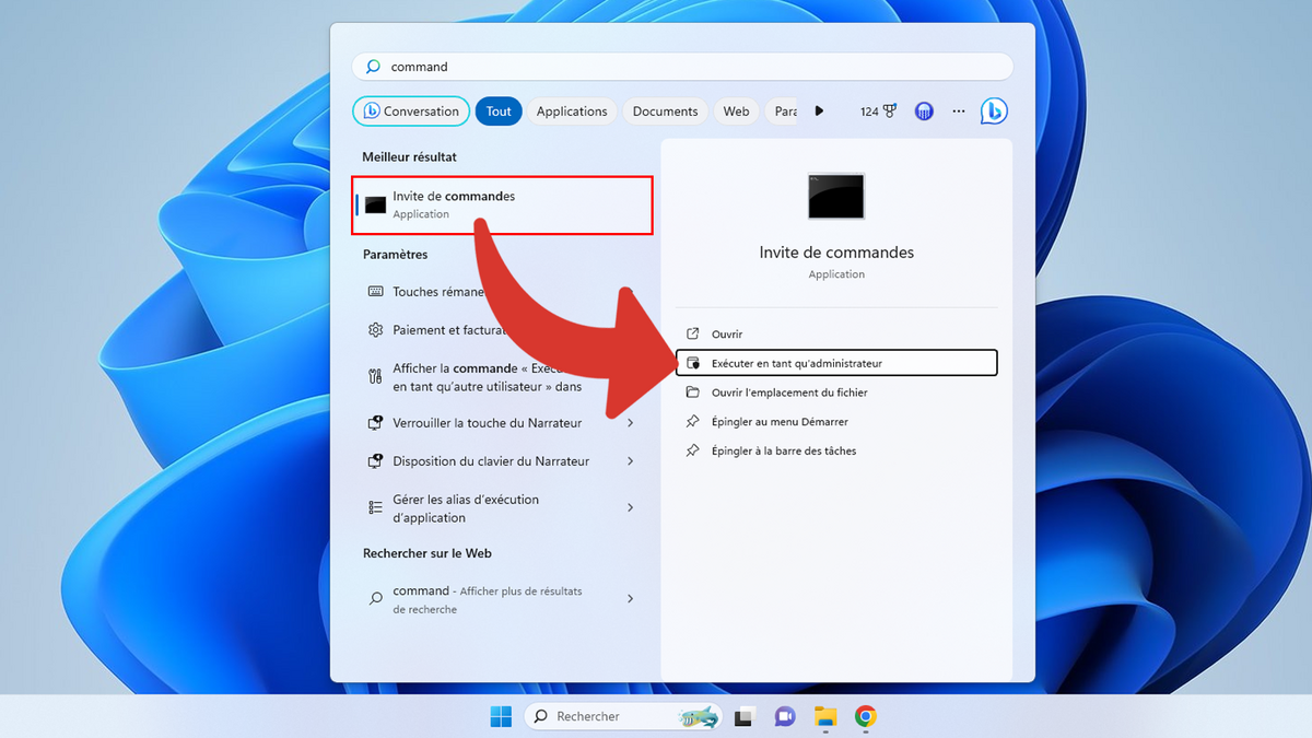 Ouvrir l'Invite de commandes en mode admin © Clubic