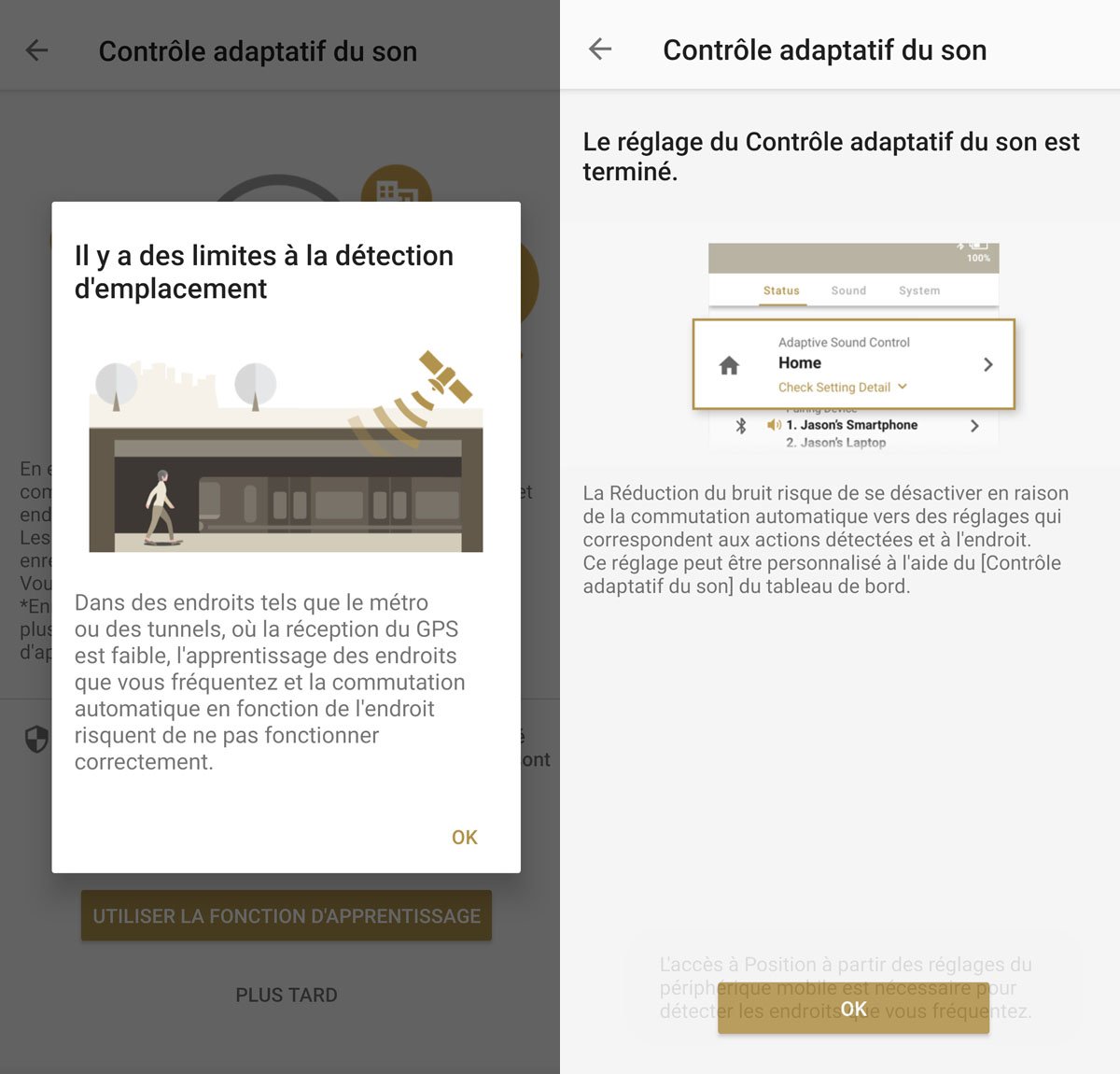 Toujours dans la première prise en main, l'utilisation du contrôle adaptatif via géolocalisation est assez clair