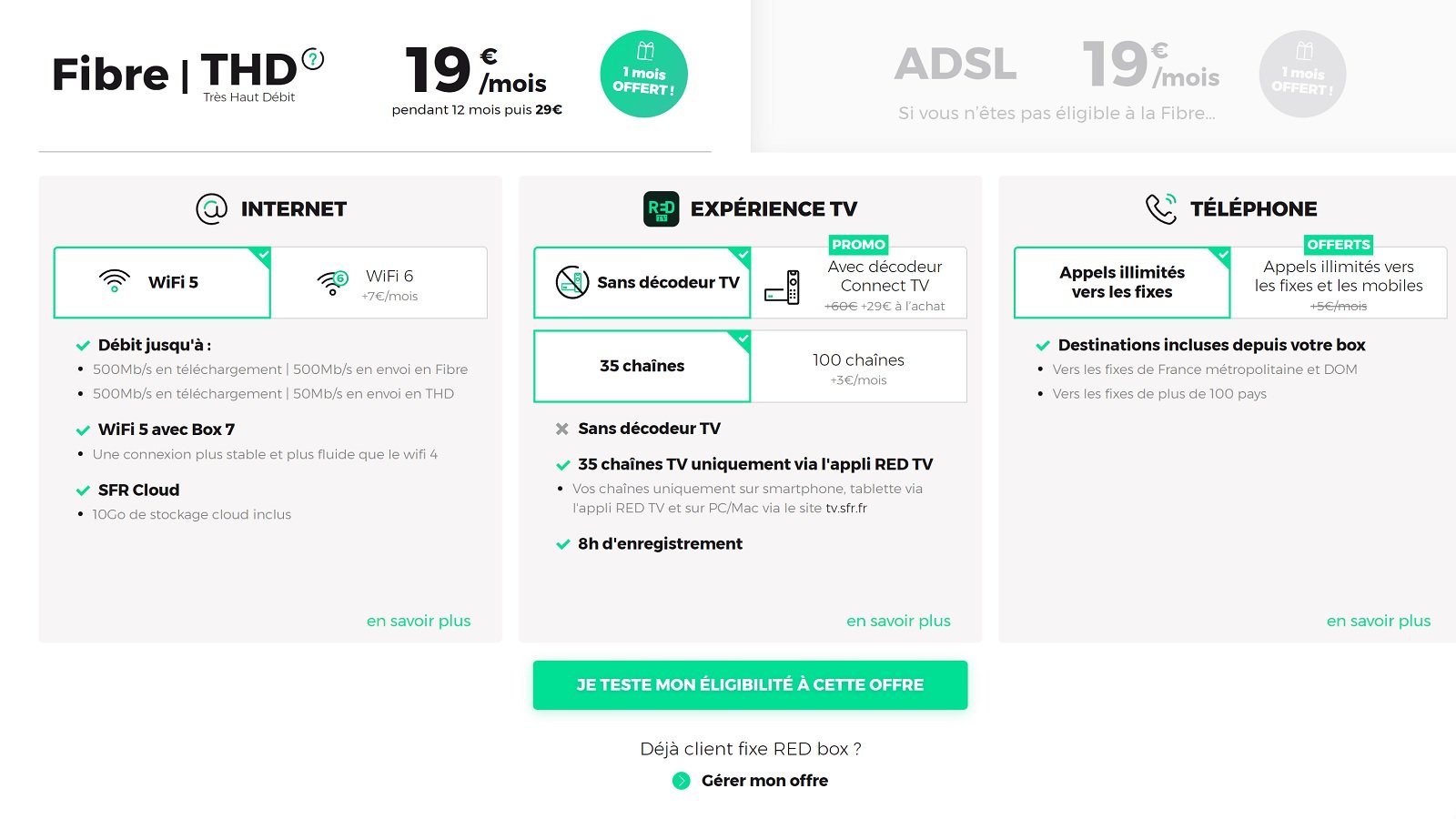 Une offre fibre complète et riche en fonctionnalités