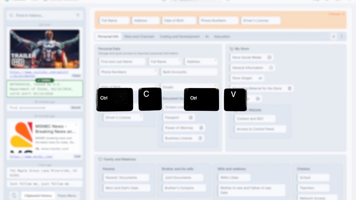 PasteBar pousse le raccourci le plus utilisé à un autre niveau.  © Naïm Bada / Clubic