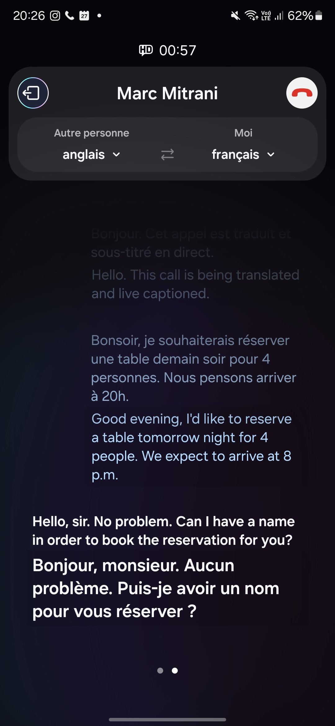 Traduction téléphonique instantanée 