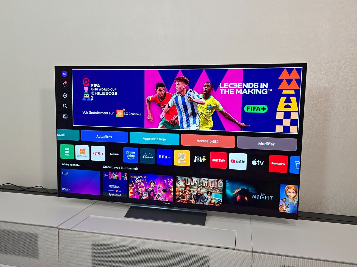 L'interface webOS 25 sur le LG OLED C5. © Matthieu Legouge