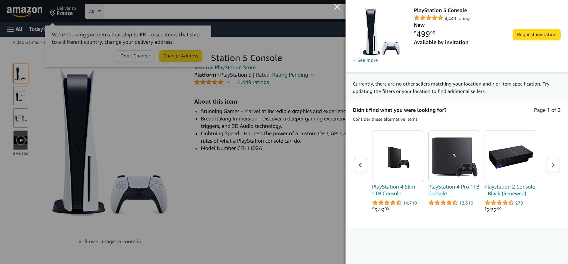 Voici le fameux bouton d'invitation, proposé directement lorsque vous ouvrez la page produit de la PS5 (© Clubic)