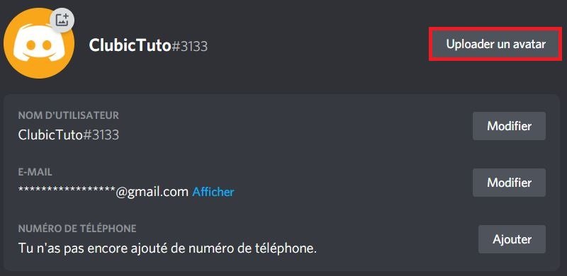 tuto discord change avatar
