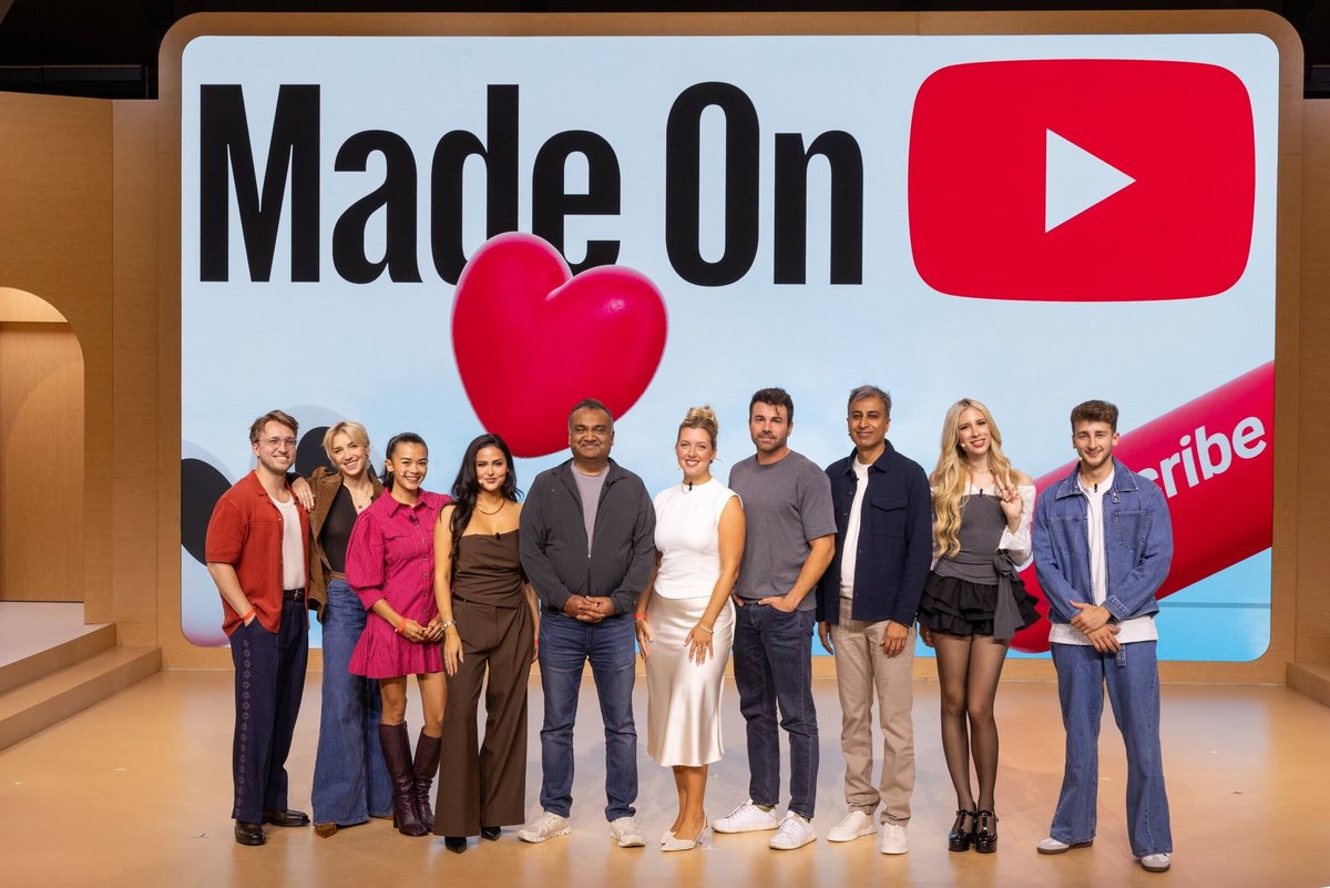 Neal Mohan, le patron de YouTube, était entouré de nombreux intervenants et créateurs pour présenter les nouveautés de la plateforme, mardi depuis les États-Unis. © Réseaux sociaux de Neal Mohan 