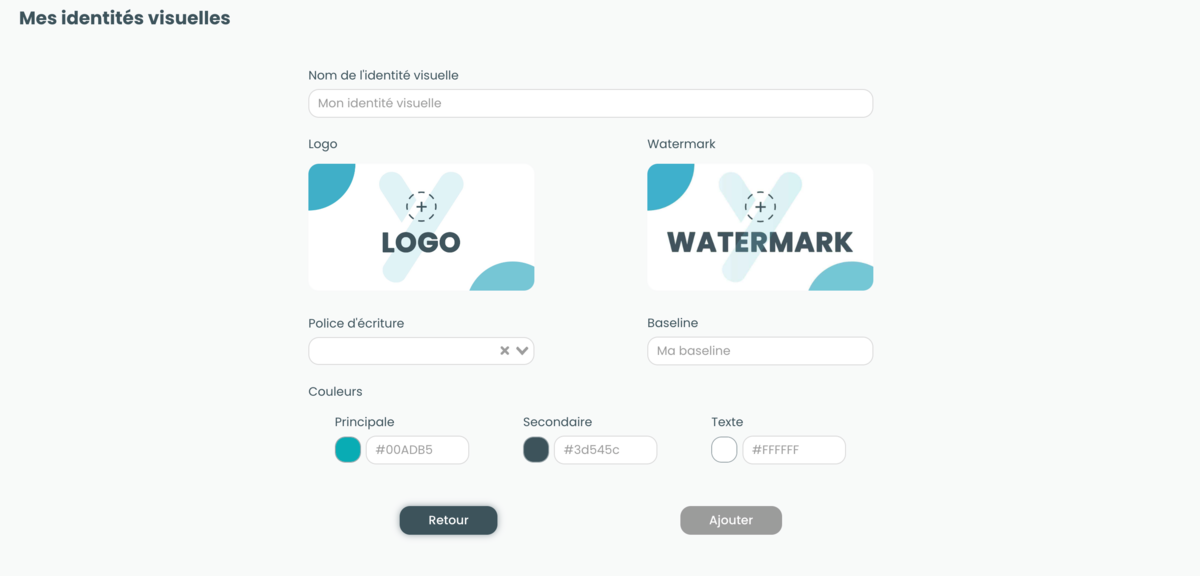 L'outil de créatiion d'identité visuelle est simple à prendre en main