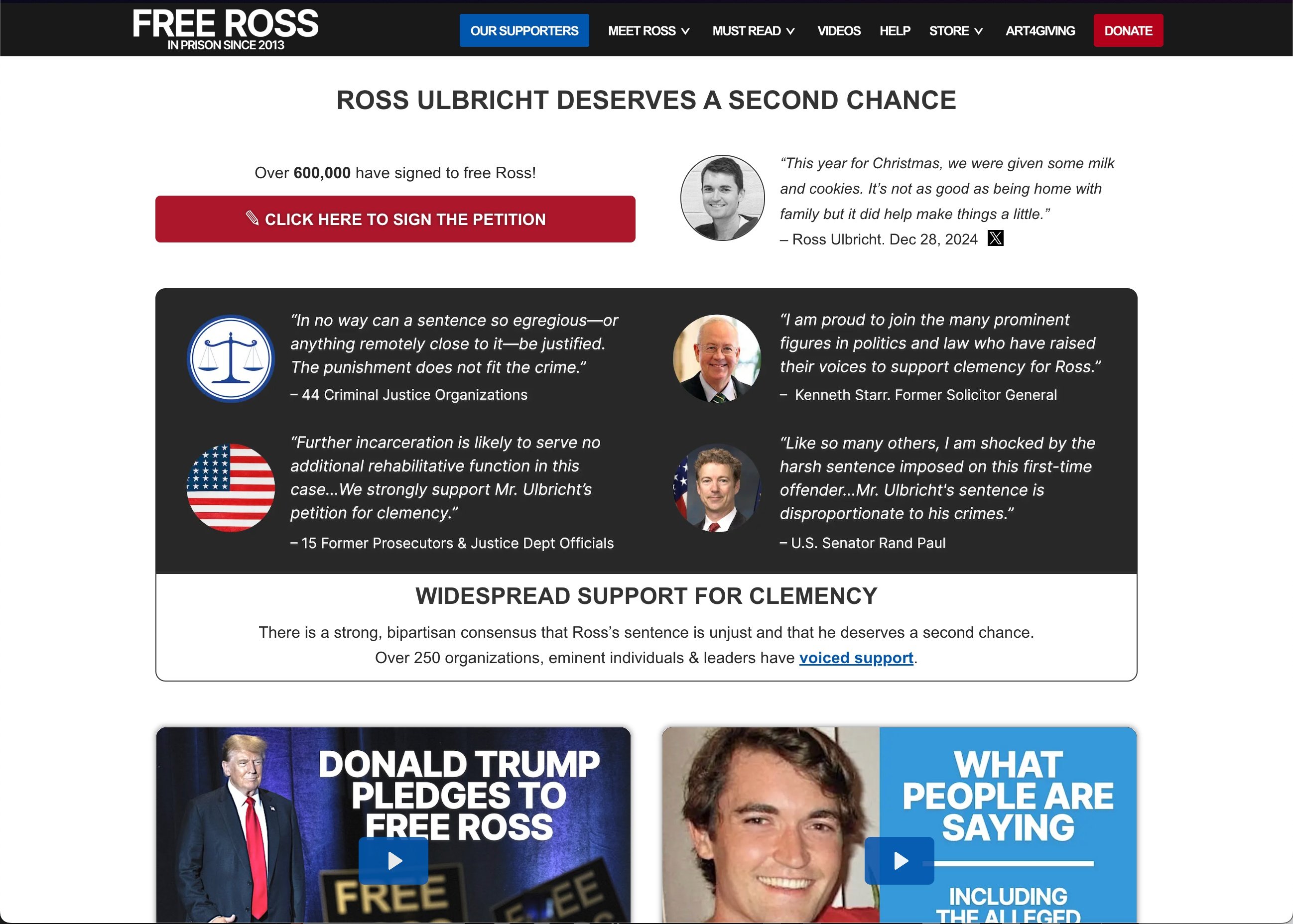 Depuis plus de 10 ans, des centaines de milliers de personnes plaidaient pour la libération d'Ulbricht. © FreeRoss.org