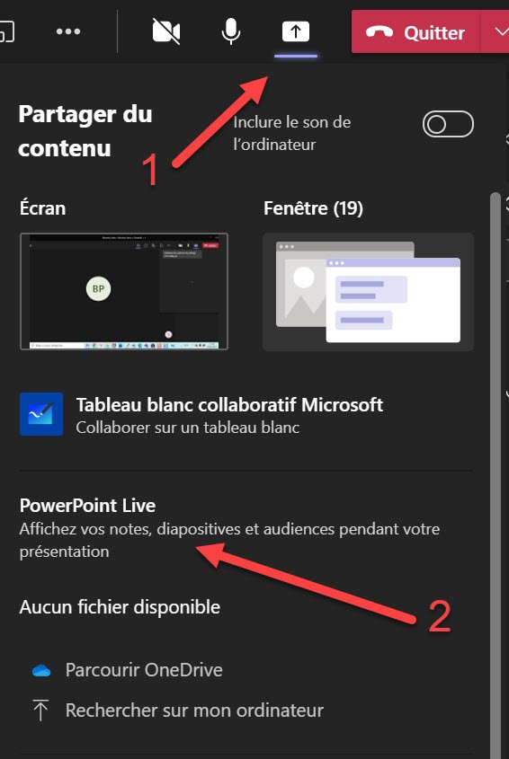 Microsoft Teams PowerPoint Live