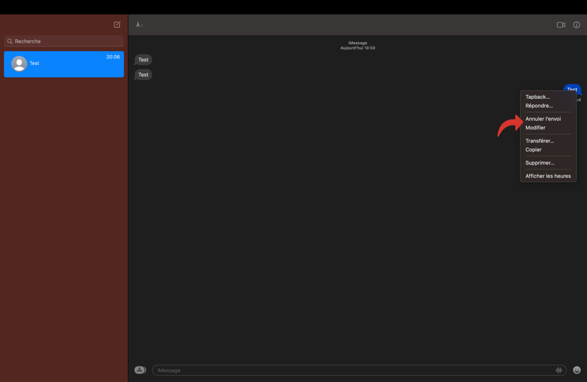Annuler ou modifier un iMessage sur macOS © Clubic