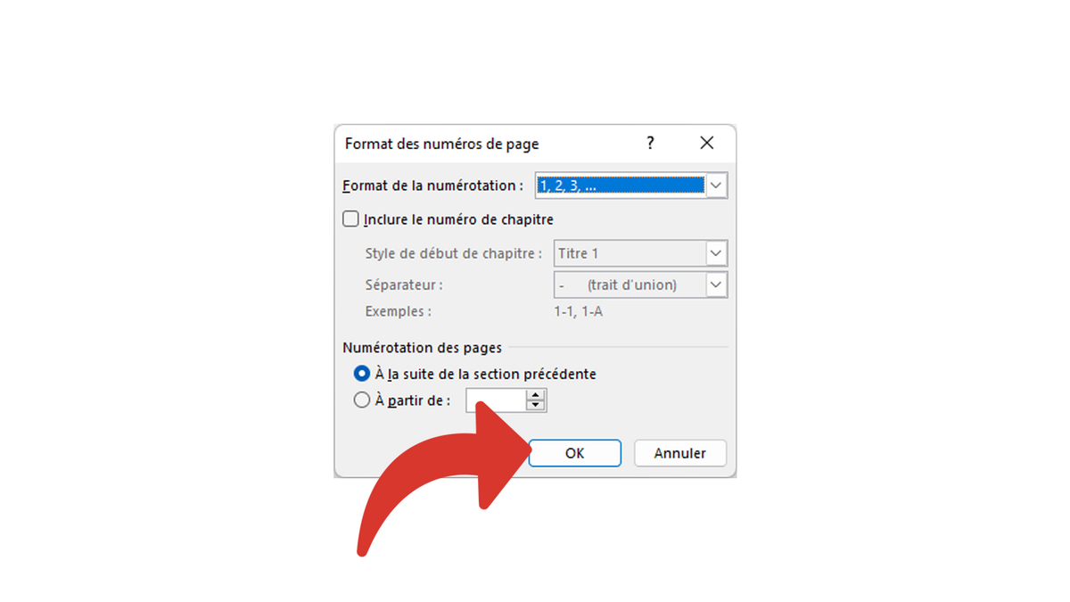 Valider les changements faits concernant le format des numéros de page © Clubic