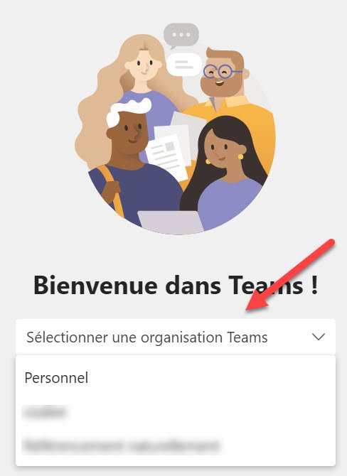 Microsoft Teams Comptes et organisations