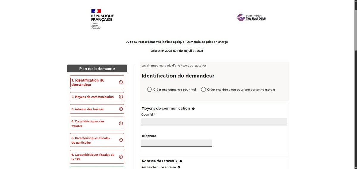 Voici à quoi ressemble le formulaire de demande d'aide © Alexandre Boero / Clubic