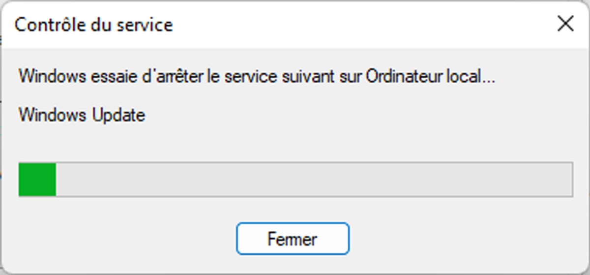 Arrêt en cours de Windows Update © Clubic