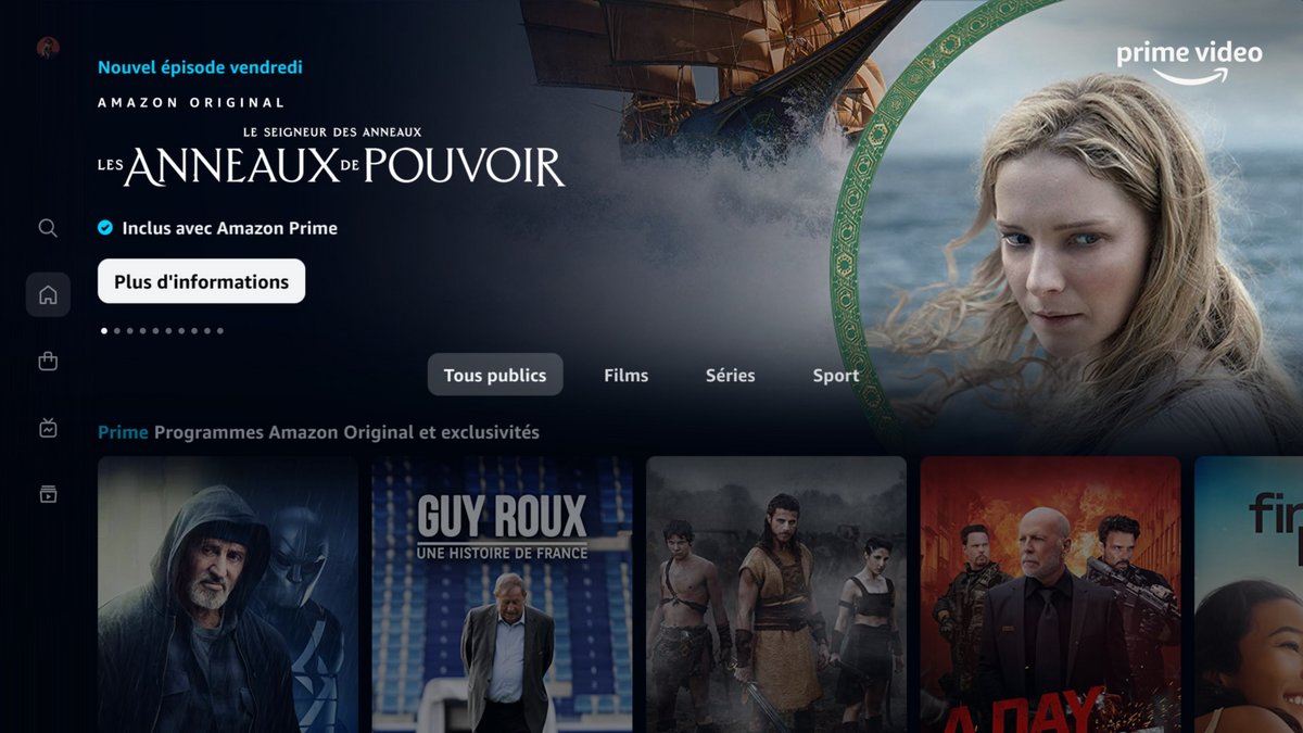 Prime Video - L'interface sur Android TV