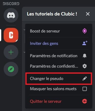 discord changer surnom