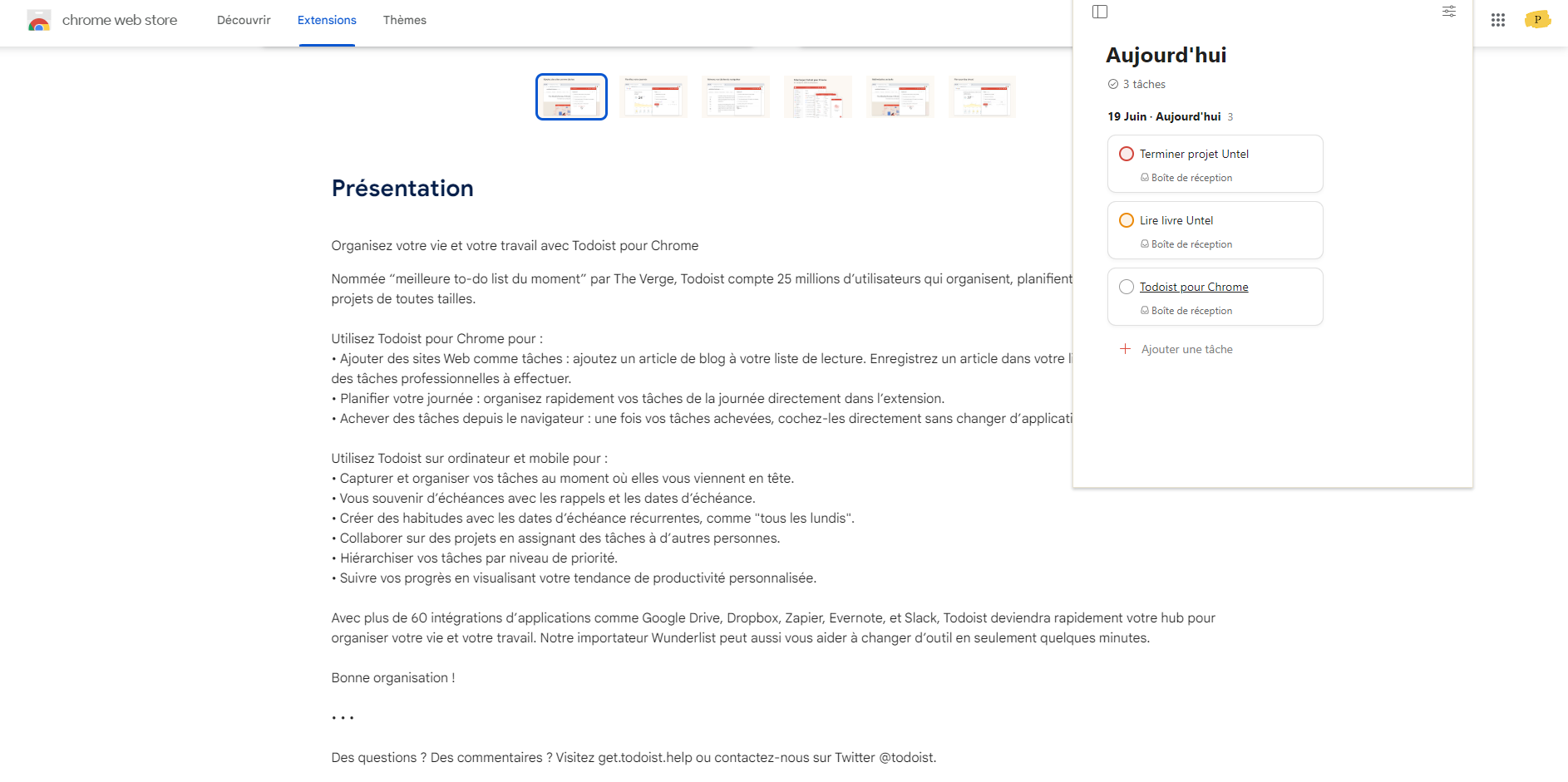 Une gestion de tâches simple et efficace © Todoist