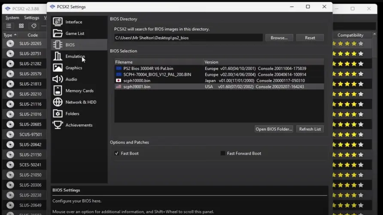 Le fichier PS2 BIOS sert à faire reconnaître l’environnement système de la PlayStation 2 dans un émulateur compatible. Son utilisation permet à PCSX2 de lancer les jeux PS2 avec les paramètres nécessaires au bon fonctionnement de l’émulation. © Sony Computer Entertainment