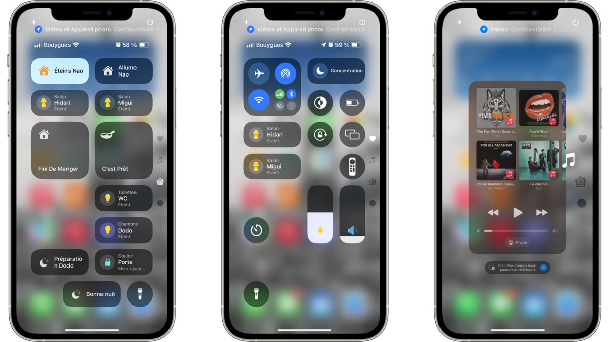 Le centre de contrôle fait peau neuve avec iOS 18 © Apple