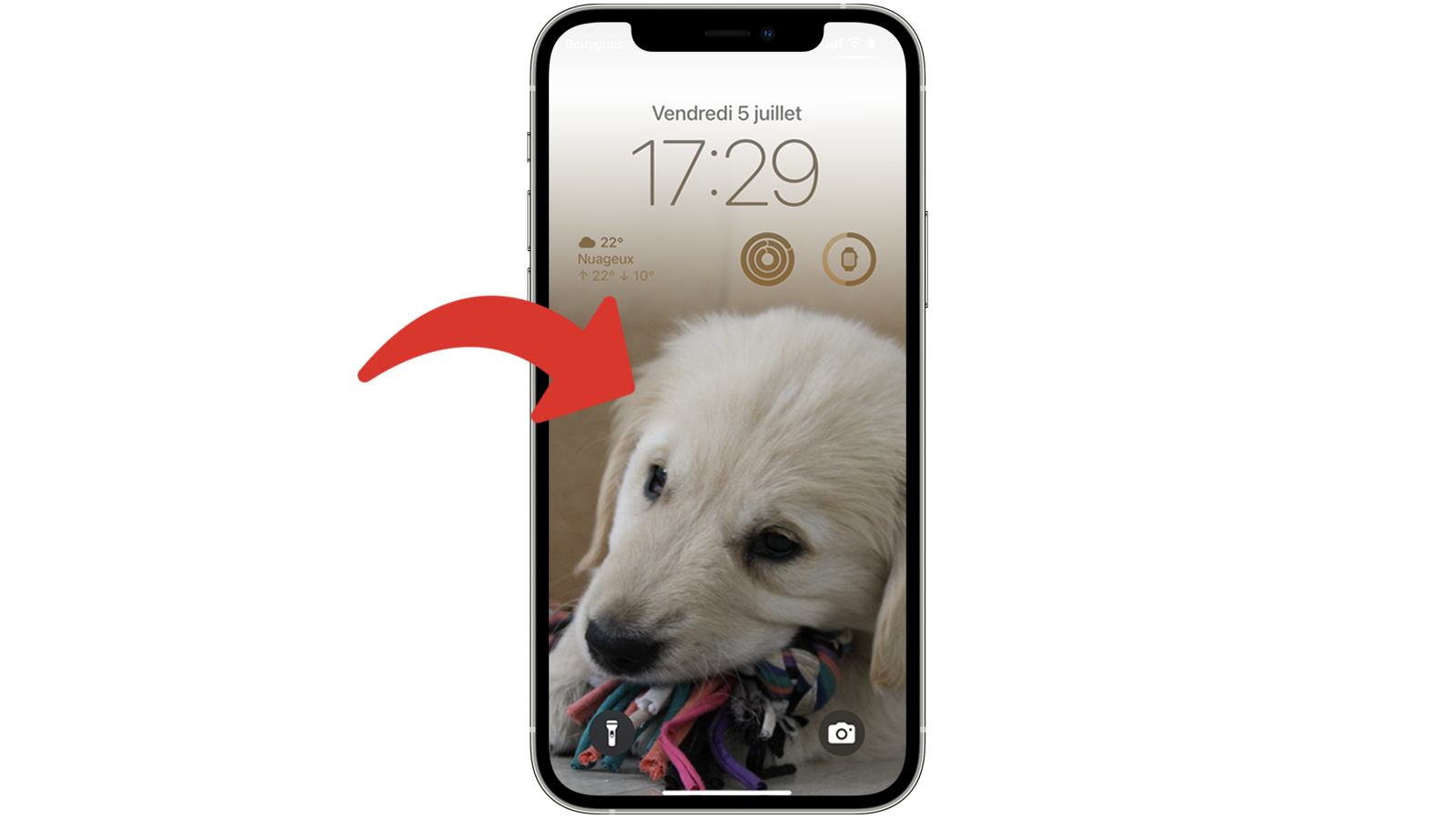 Appuyer longtemps sur l'écran verrouillé de l'iPhone © Clubic