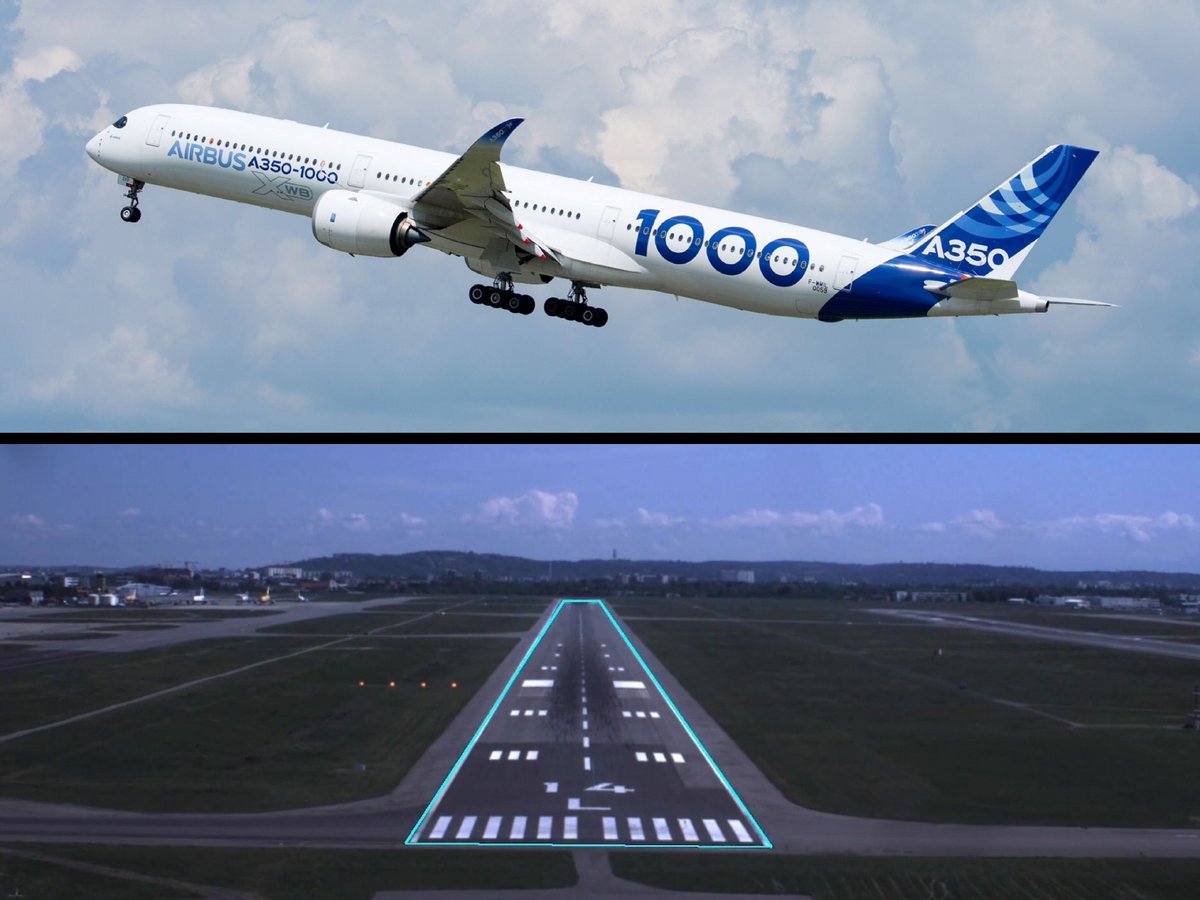 Décollage et atterrissage de l'Airbus A350-1000 autonome (© Airbus)