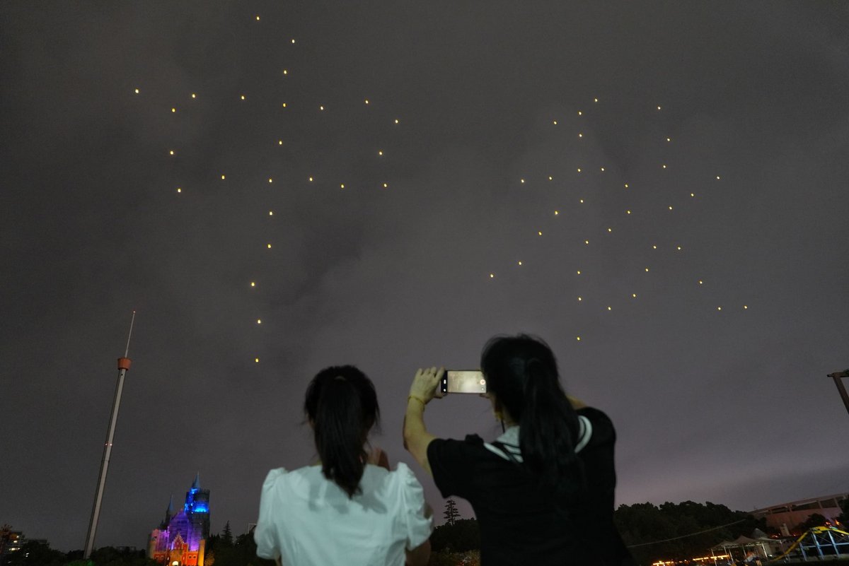 Des touristes prennent des photos de drones dans le ciel de Chine © Zhongxinyashi_Photo / Shutterstock