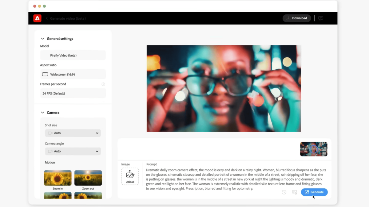 La génération de vidéos via Adobe va devenir plus simple que jamais © Adobe