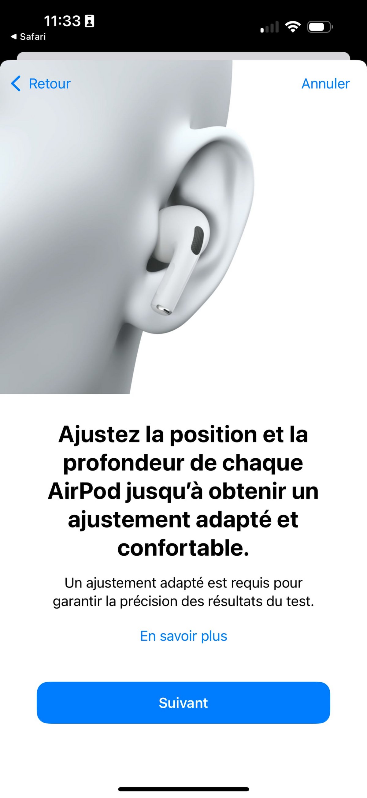 Test audition AirPods Pro 2 ajustement