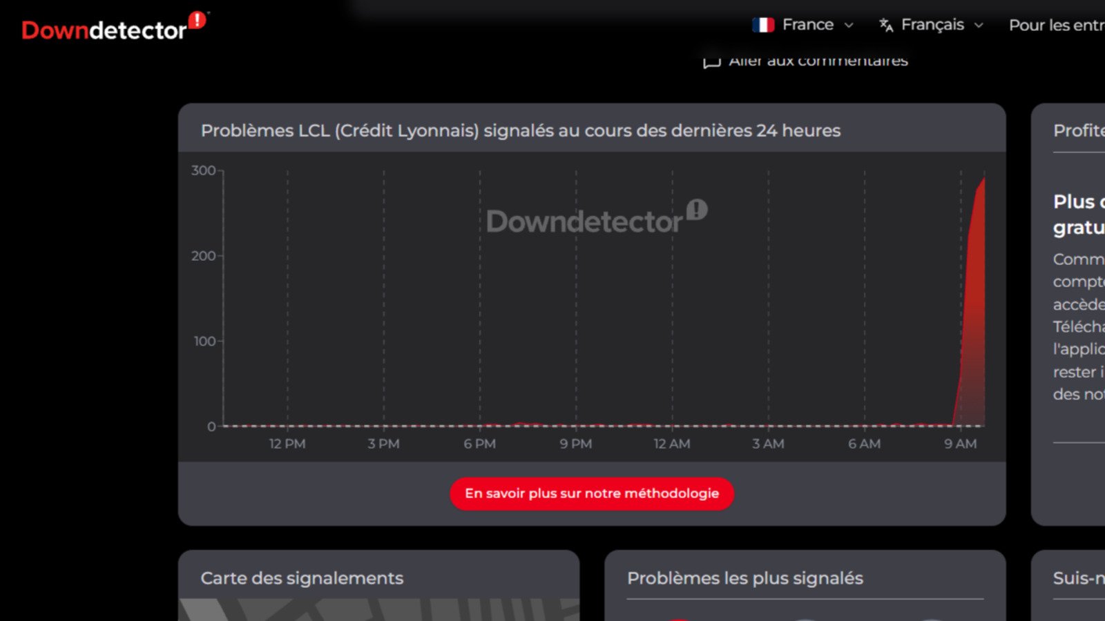 Les signalements se multiplient sur Downdetector. © Alexandre Boero / Clubic