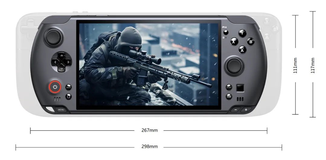 GPD s'amuse à comparer les dimensions de sa Win 5 à celles du Steam Deck de Valve. ©VideoCardz
