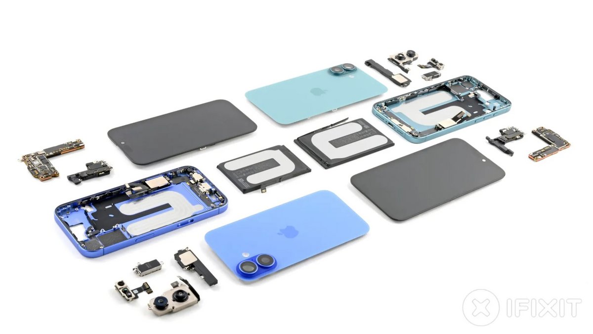 L'iPhone 16 désossé. © iFixit