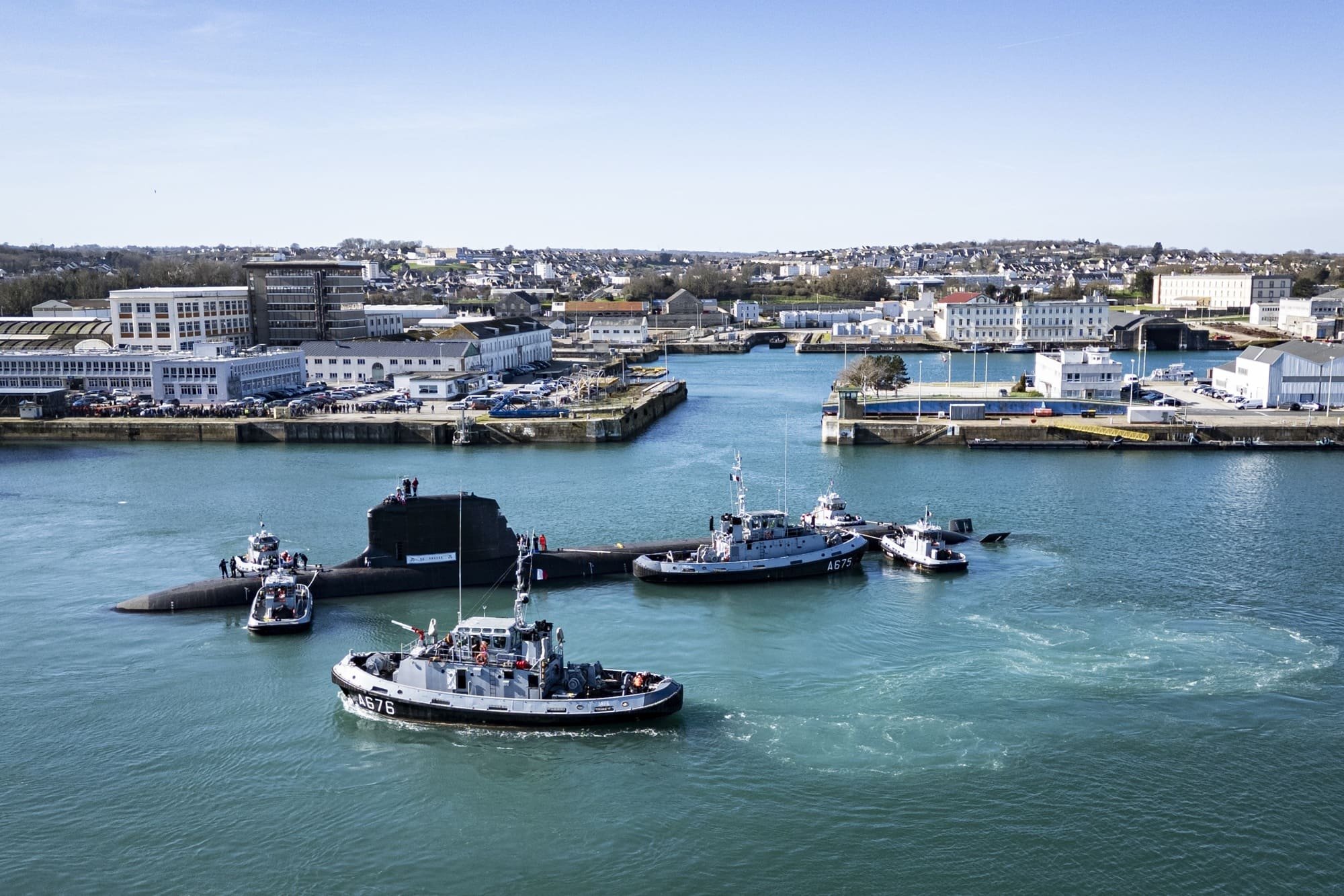 Le sous-marin était en bonne compagnie mercredi. © Océane Le Duc/Marine Nationale/Défense