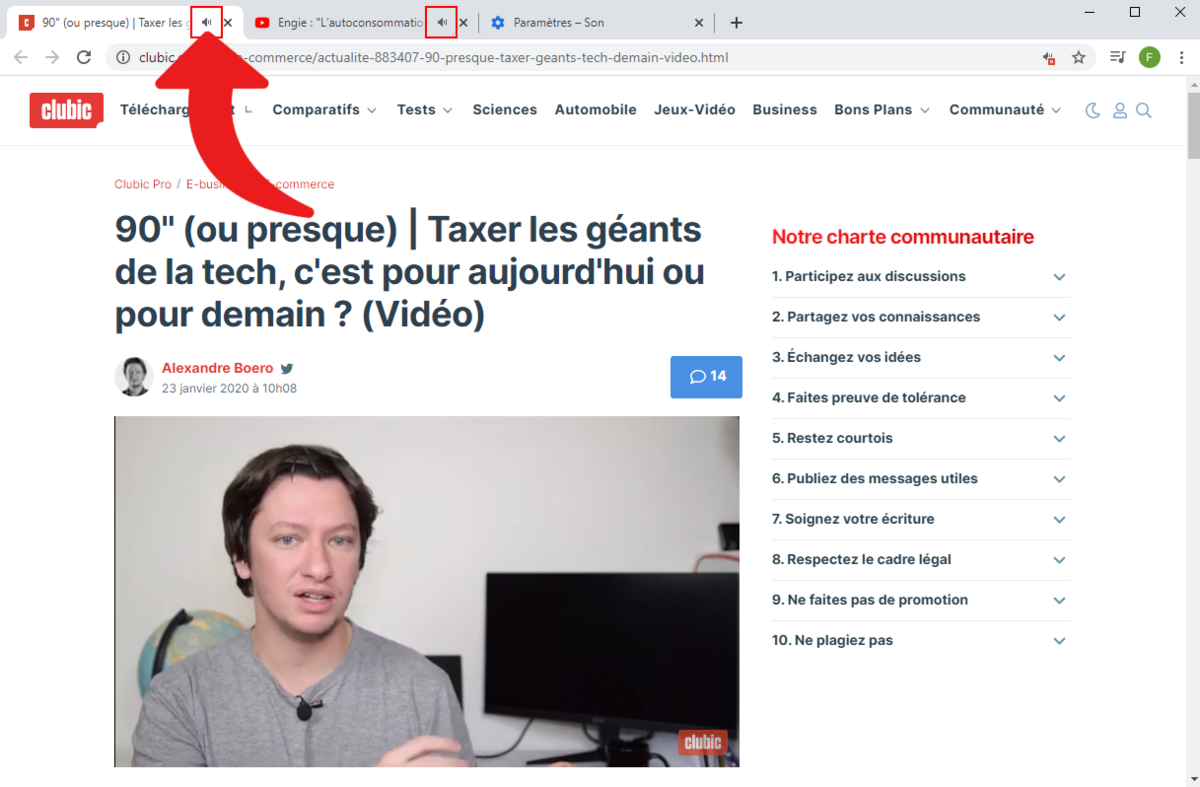 Comment rendre muet un onglet sur Google Chrome ?